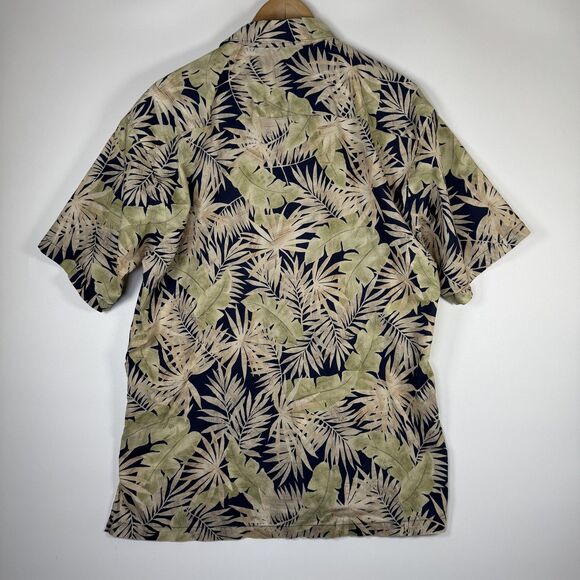 Tori Richard Shirt Mens Medium Blue Green Floral Hawaiian Cotton Button Up Aloha - Picture 4 of 10